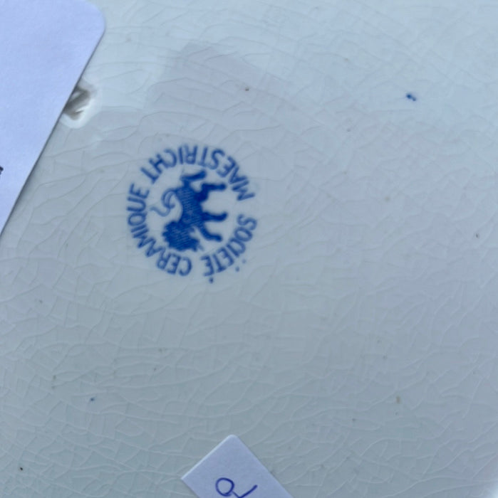 BLUE AND BLACK TRANSFERWARE IRONSTONE PLATE - EACH