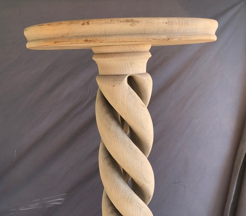 RAW OAK BARLEY TWIST PEDESTAL