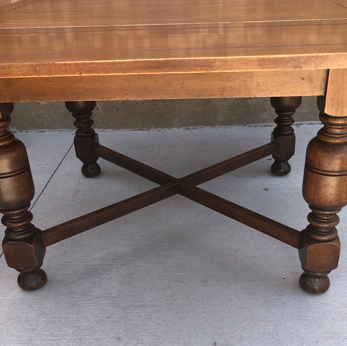 LARGE ENGLISH OAK DRAWLEAF TABLE