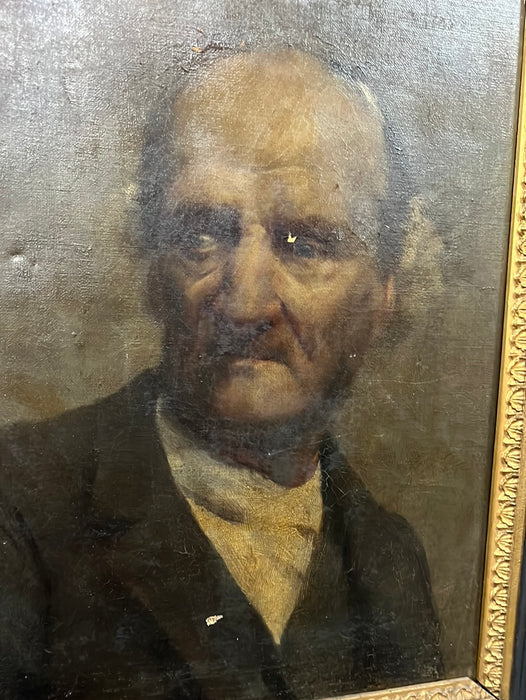 19TH C. OIL PAINTING OF CURMUDGEONLY MAN