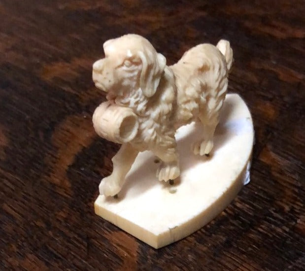 SMALL BONE CARVED ST. BERNARD