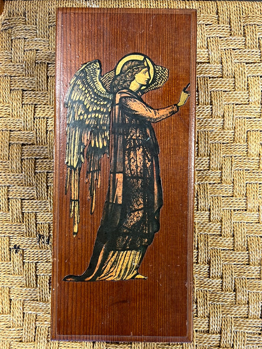 WOOD BOX WITH ANGEL