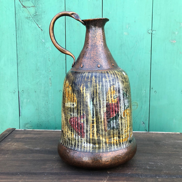 LARGE HAMMERED COPPER PITCHER
