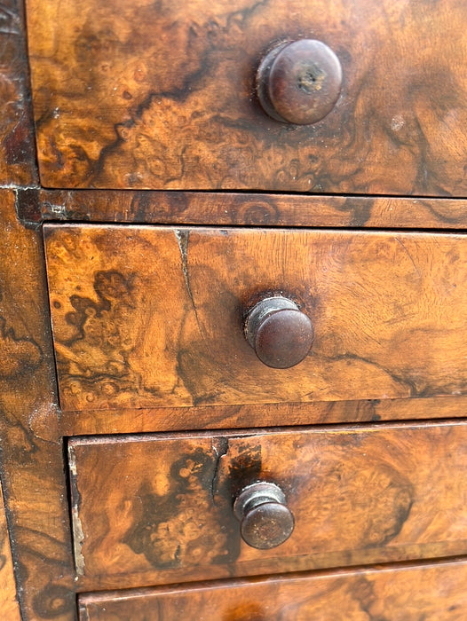 19TH CENTURY EMPIRE STYLE BURLED JEWELRY CHEST