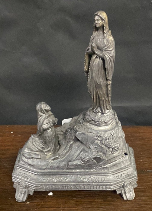 SPELTER FIGURAL MARY WITH MUSIC BOX