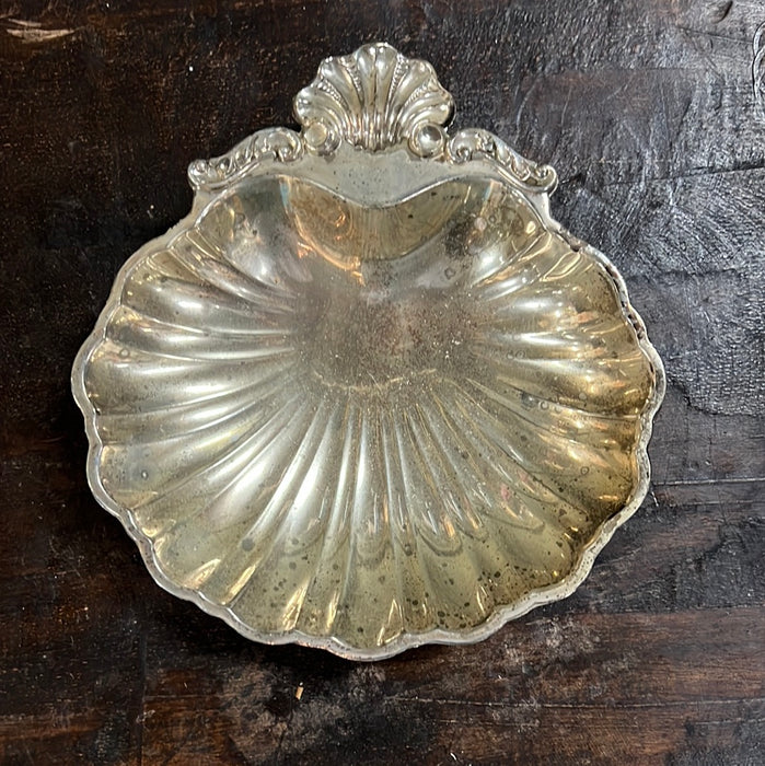 SILVER PLATE SHELL DISH