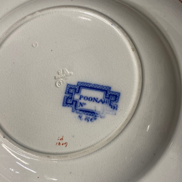 POONA POLYCHROME STAFFORDSHIRE ASIAN FLORAL TRANSFERWARE BOWL