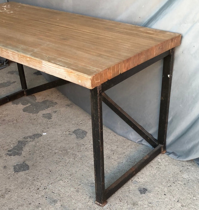 IRON BASE BUTCHER BLOCK TOP DESK