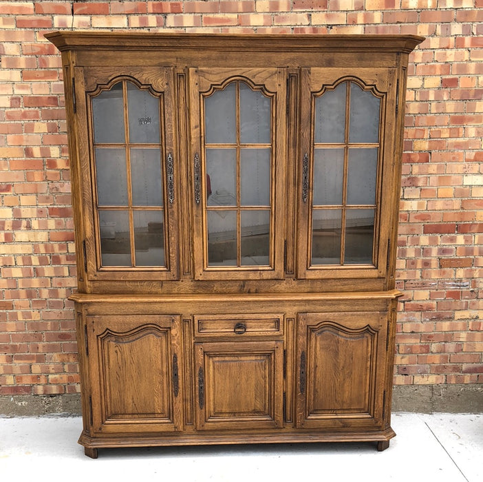 FLEMISH PEGGED OAK BOOKCASE 2PIECE