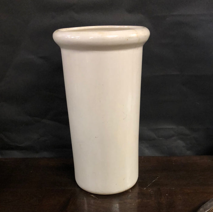 WHITE CROCKERY CYLINDER VASE