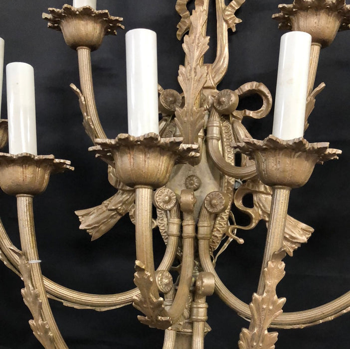 LOUIS XVI 8 ARM METAL WALL SCONCE