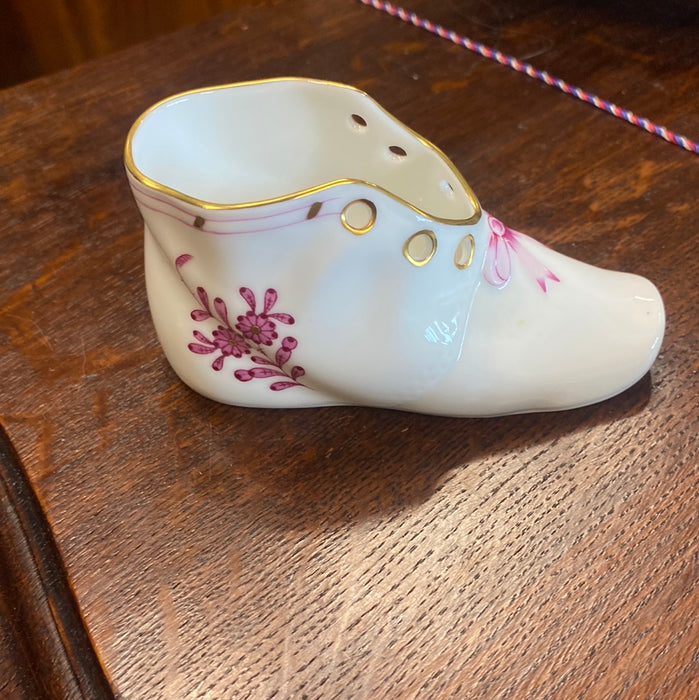 HEREND PORCELAIN HANDPAINTED BABY SHOE EACH