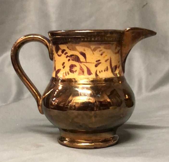 COPPER LUSTER PITCHER WITH ORANGE BAND