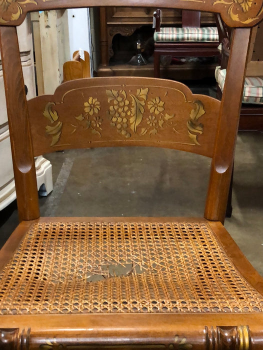 AS IS CANED EMPIRE CHAIR WITH STENCIL