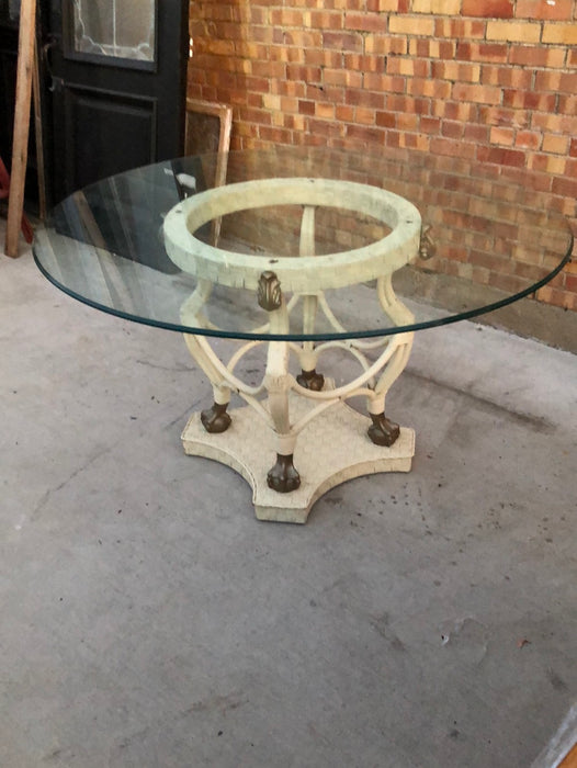 ROUND GLASS TOP PEDESTAL BASE TABLE