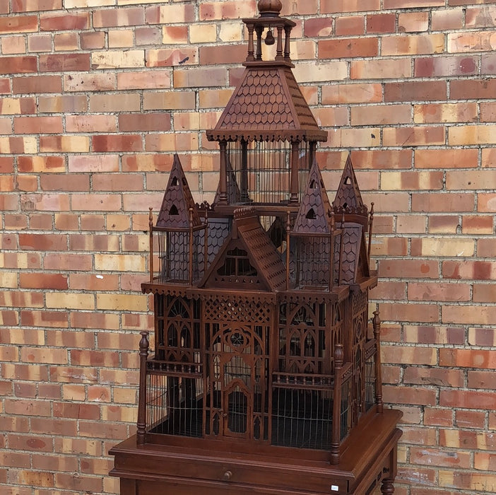 MAHOGANY VICTORIAN STYLE BIRD CAGE