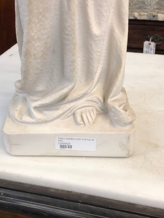 SMALL MARBLE CAST STATUE OF GIRL