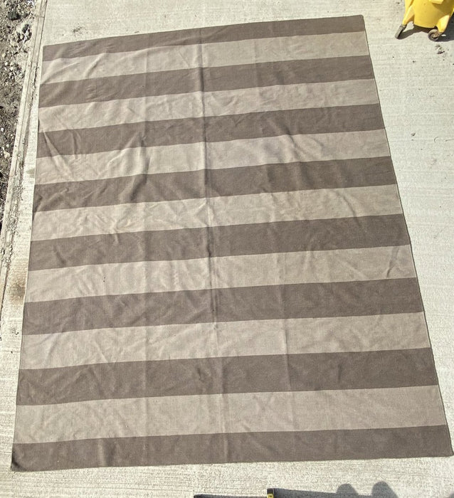 8' X 10' GRAY STRIPED DHURRI RUG