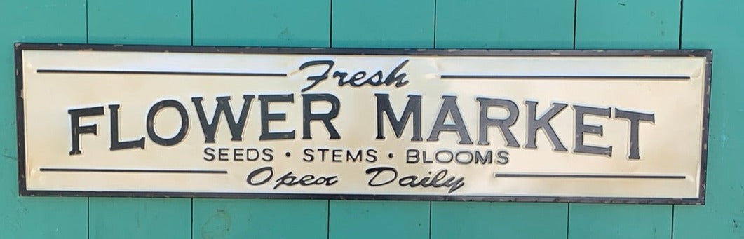 FLOWER MARKET TIN SIGN