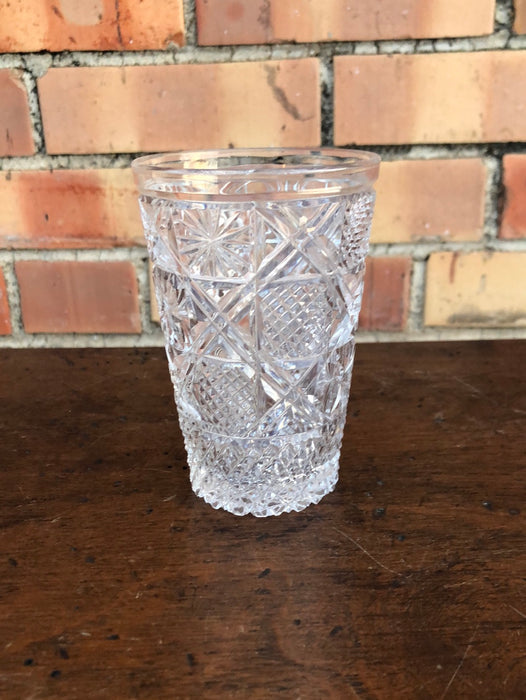 LARGE TURKISH CUT CRYSTAL GLASS