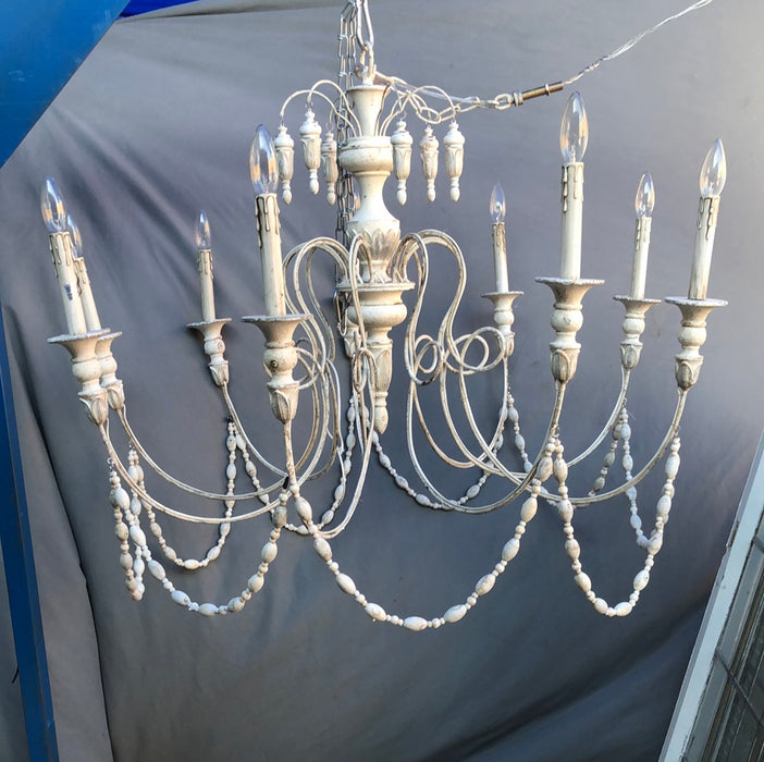 LARGE PAINTED 9 LIGHT CHANDELIER