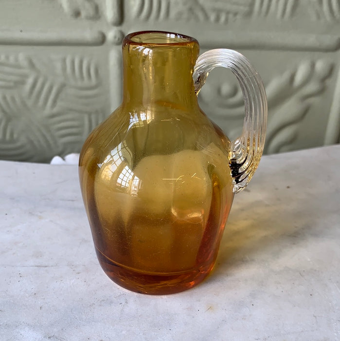 MINI AMBER BLOWN GLASS JUG