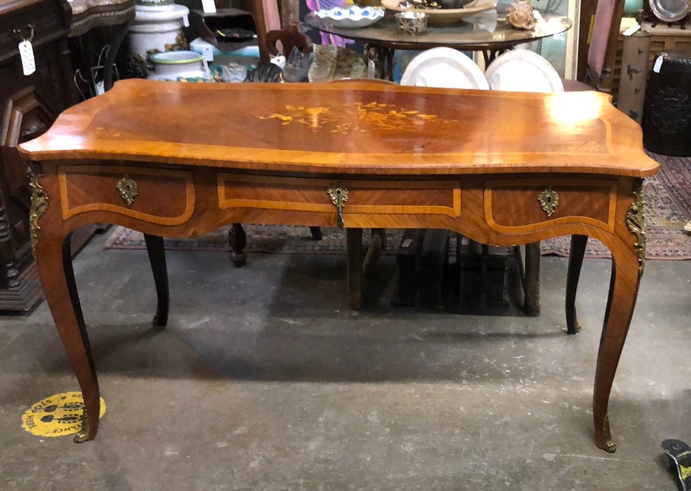 INLAID FRENCH DESK TABLE WITH ORMULU