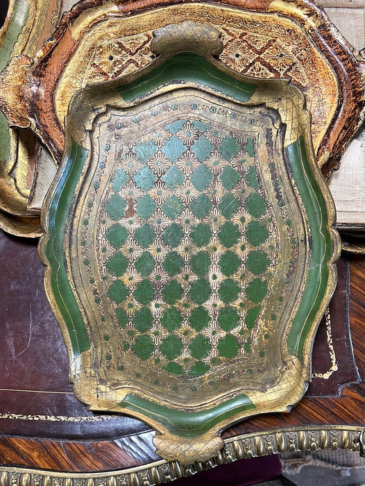 SMALL GREEN FLORENTINE TRAY