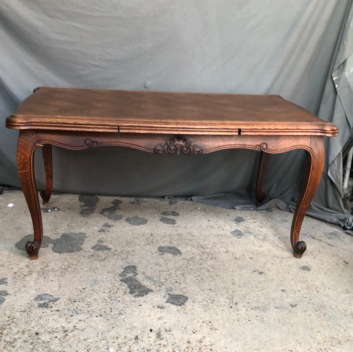 LOUIS XV  PARQUETRY TOP OAK DRAWLEAF TABLE -AS FOUND