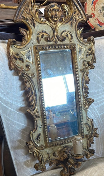 FLORENTINE WALL MIRROR WITH SCONCE