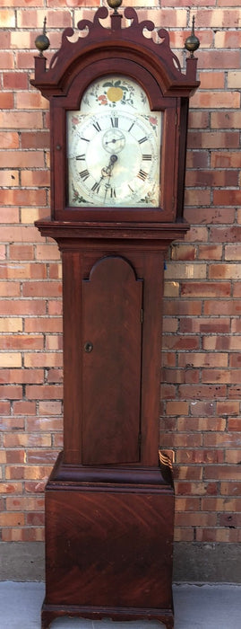 EARLY GRANDFATHER CLOCK WITH FAUX GRAIN