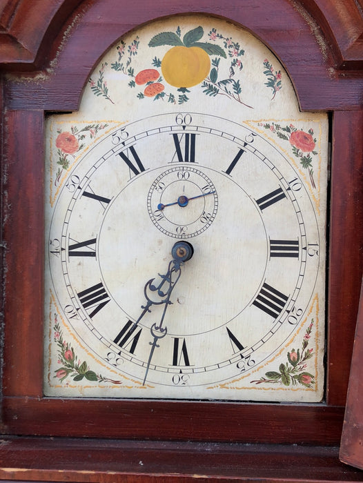 EARLY GRANDFATHER CLOCK WITH FAUX GRAIN