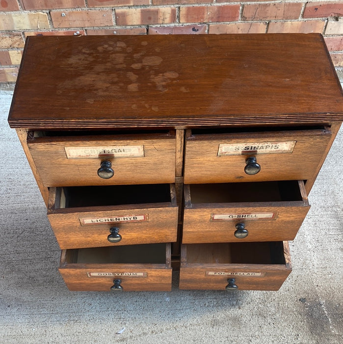 SMALL SIX DRAWER APOTHECARY CABINET