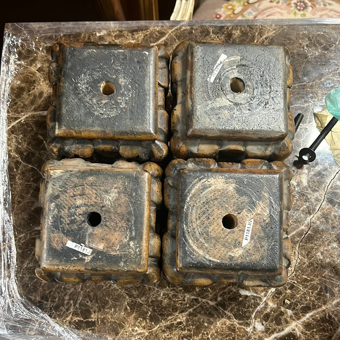 SET OF FOUR WOOD FEET
