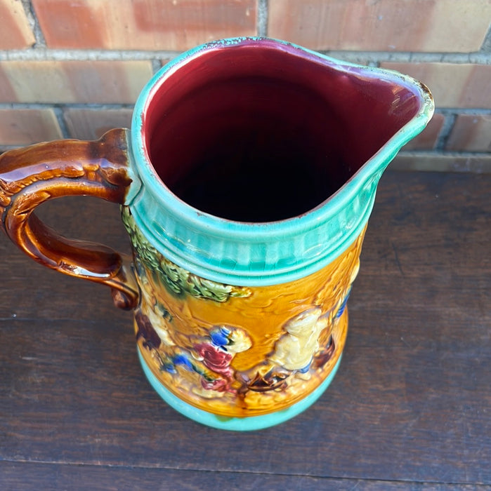 MULTI COLOR MAJOLICA PITCHER