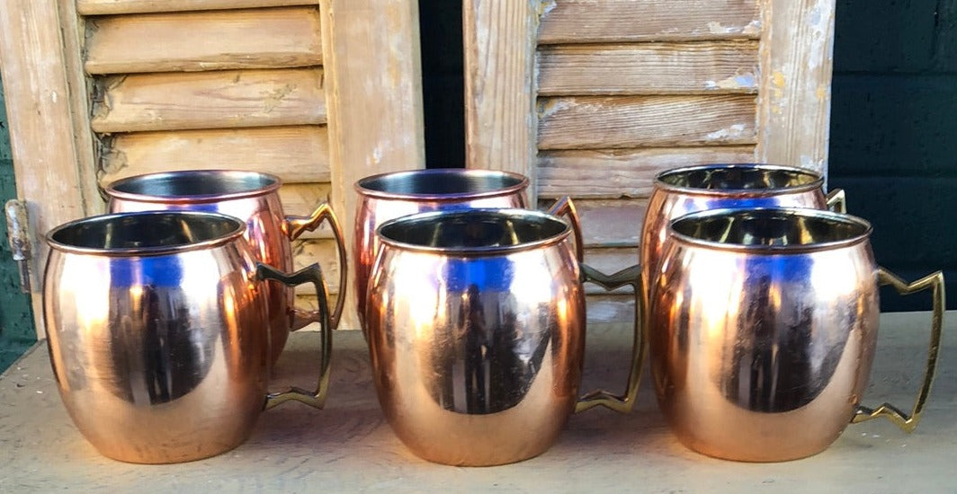 SET OF 6 COPPER CUPS
