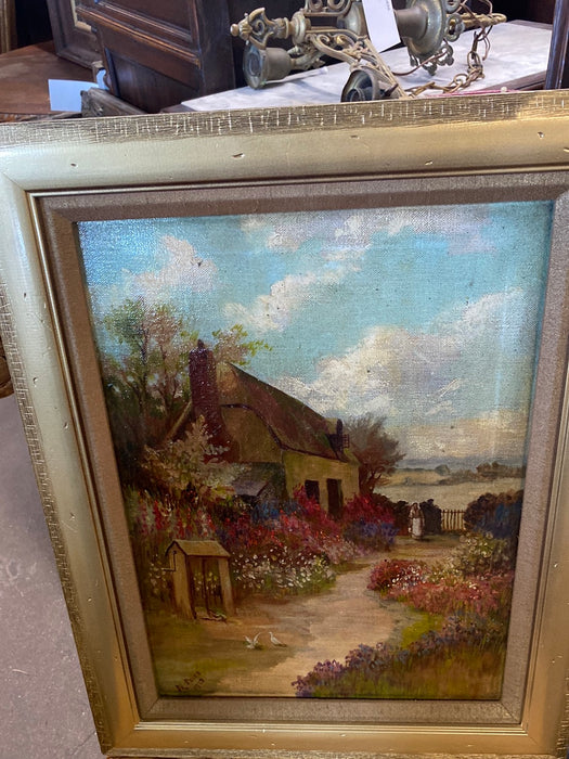 PAIR OF NORTON PRICE PAINTINGS OF GARDEN SCENES 1864-1957