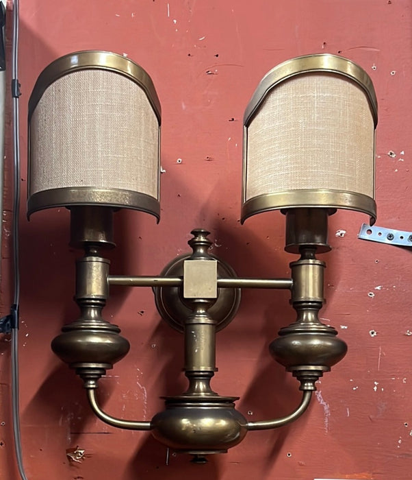 PAIR OF HEAVY BRONZE SCONCES