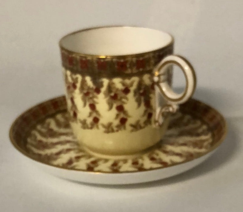 RUST AND GOLD DEMITASSE WITH SAUCER