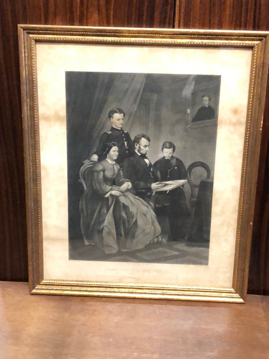 FRAMED ENGRAVING OF PRESIDENT LINCOLNS FAMILY