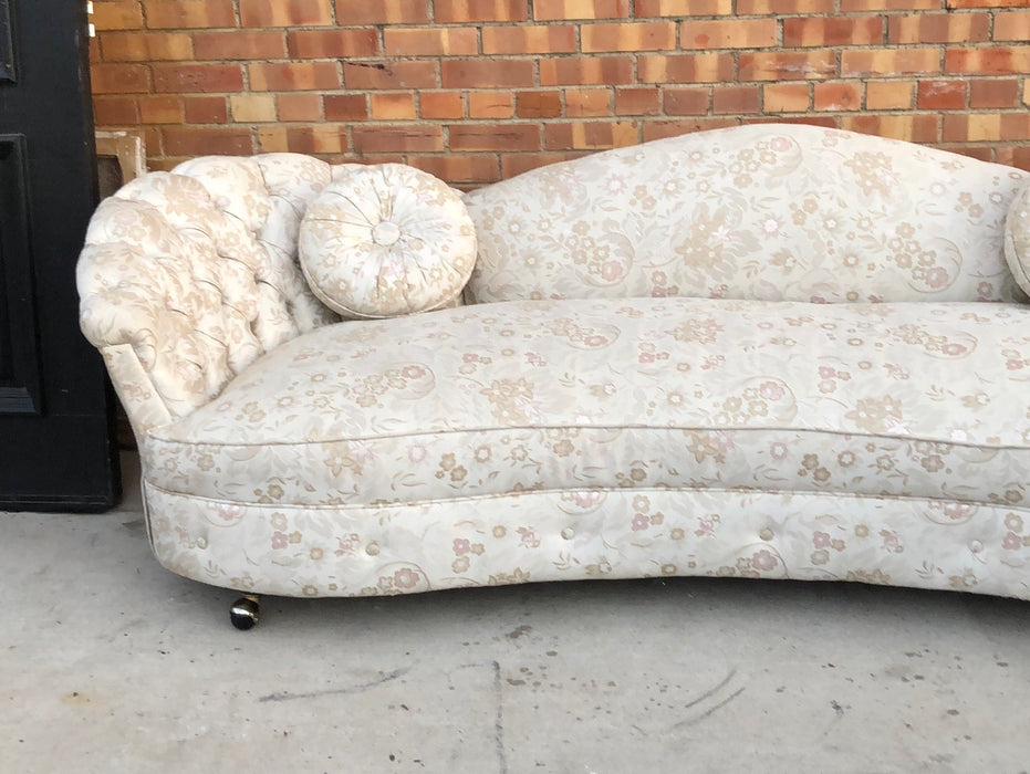 WHITE UPHOLSTERED CLUB STYLE SOFA