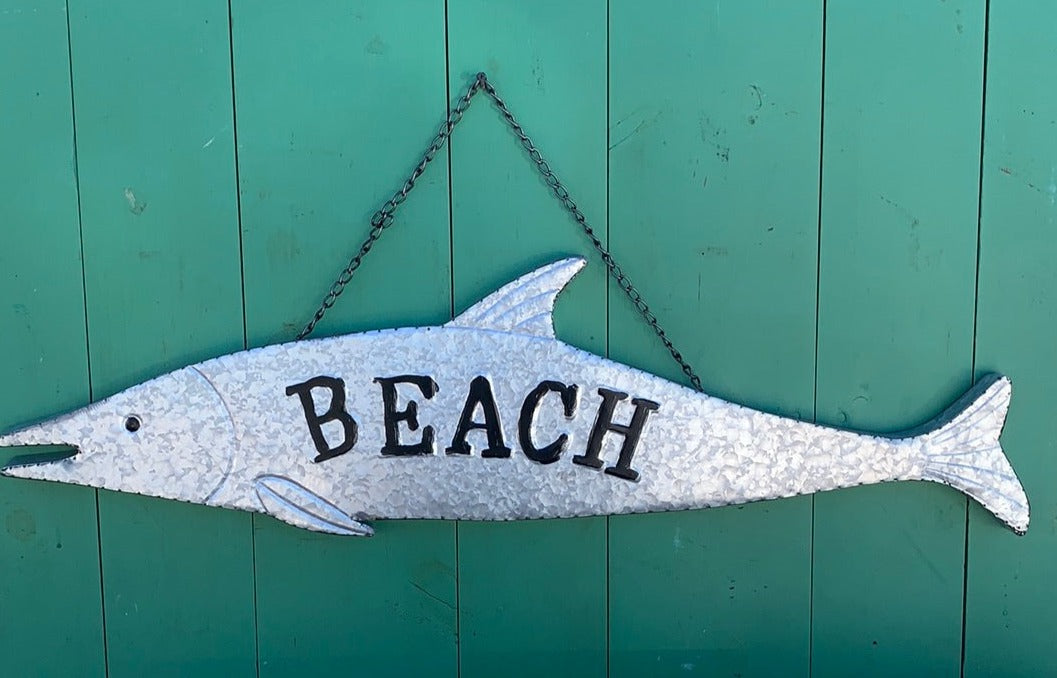 TIN BEACH FISH SIGN