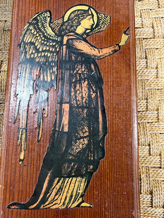 WOOD BOX WITH ANGEL