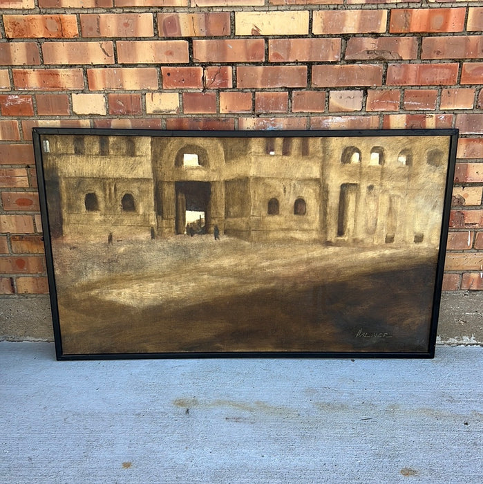 VINTAGE PALMER OIL PAINTING ON CANVAS "GATEWAY"