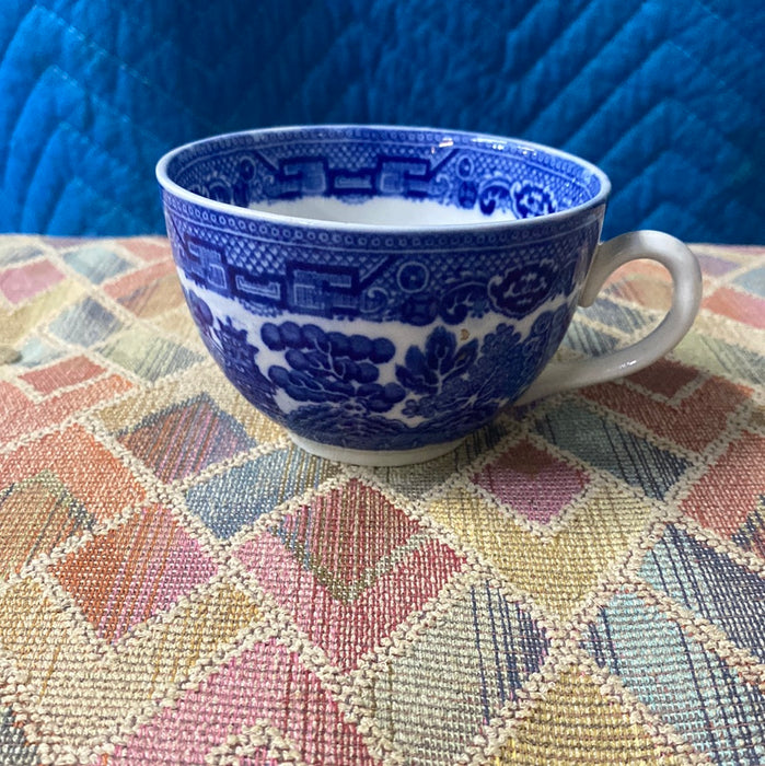 ENGLISH BLUE WILLOW CUP AND SAUCER