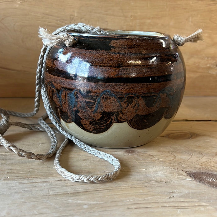 PAUL MARSHALL GLAZED POTTERY HANGING PLANTER