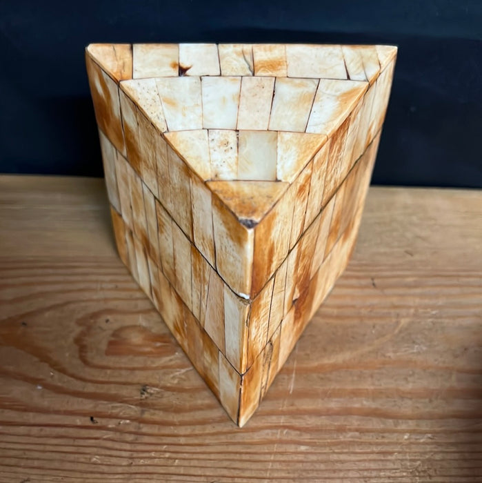 BONE INLAID PYRAMID BOX