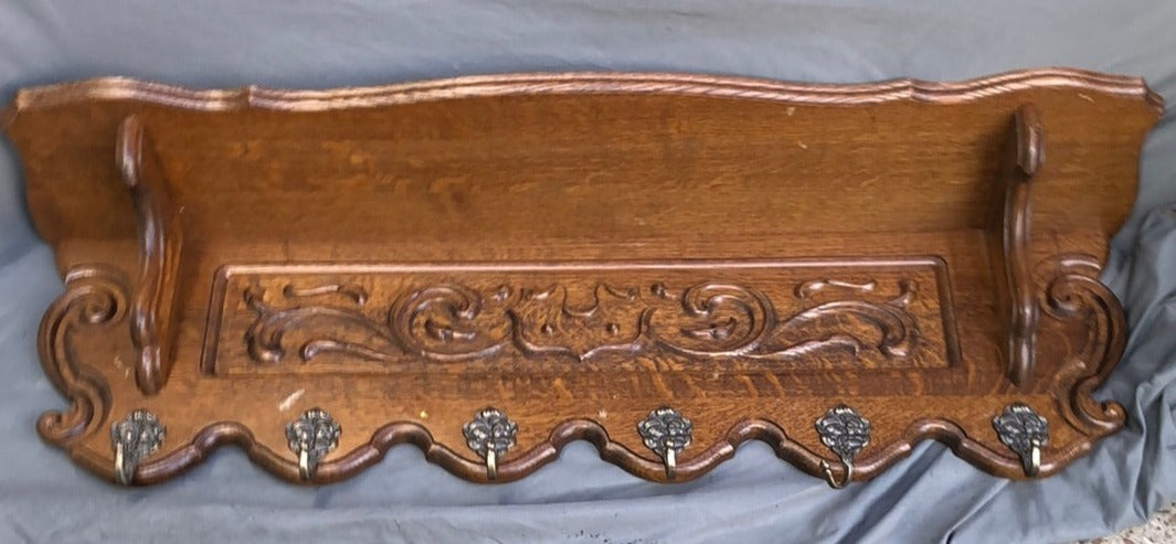 LARGE LOUIS XV OAK WALL SHELF