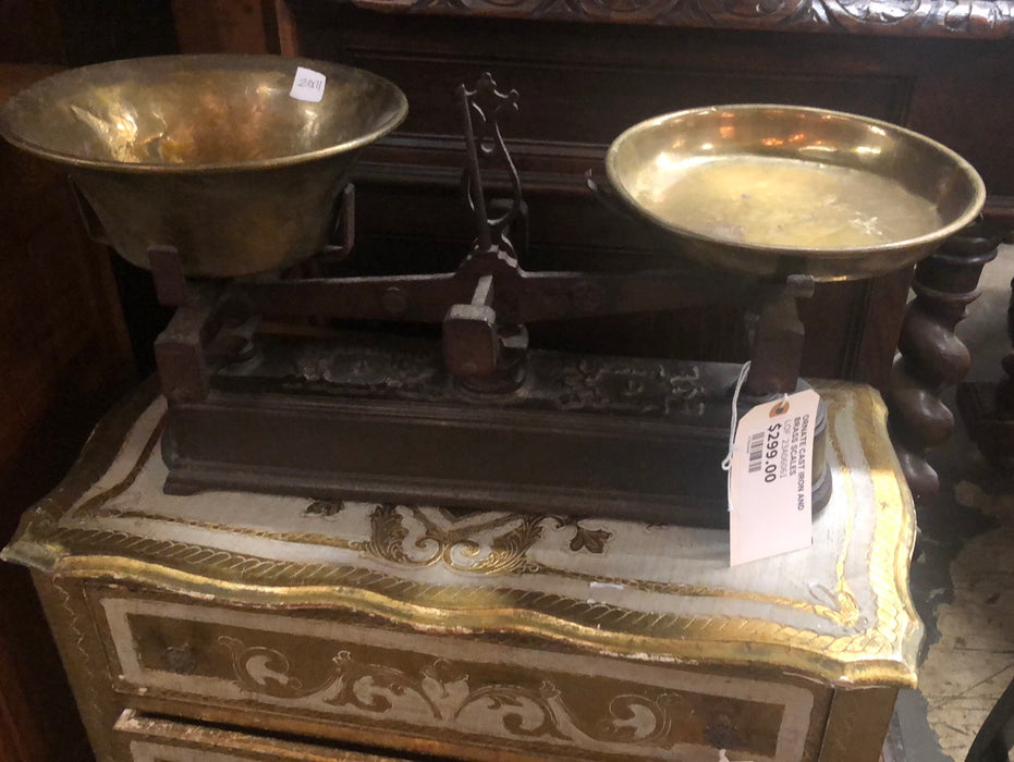 ORNATE CAST IRON AND BRASS SCALES