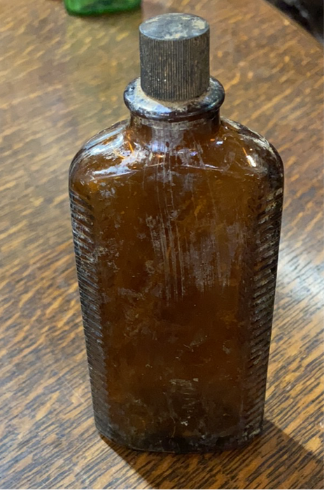 LARGE AMBER POISON BOTTLE